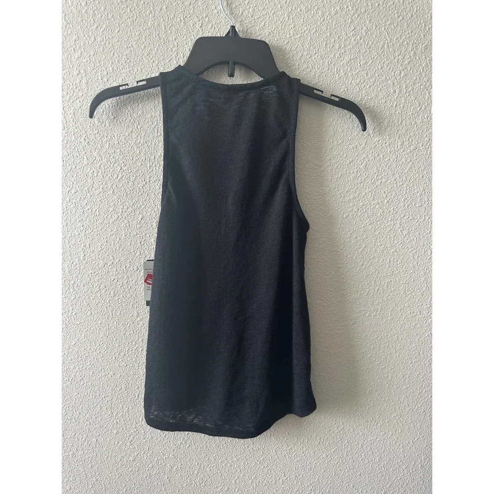 Melrose & Market Women Tank Top Sleeveless V Neck Black Button Front - Picture 14 of 15